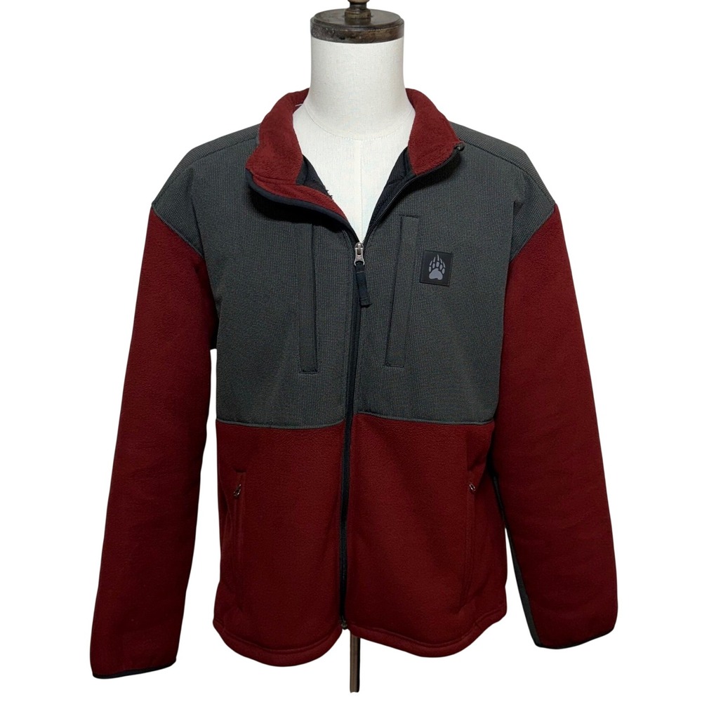 Alaskan Hardgear Jacket Mens Large Red Gray Colorblock Full Zip Fleece Duluth